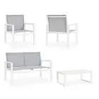 Salon de jardin avec 1 canapé, 2 fauteuils et 1 table basse - Plan Viadurini