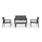 Salon de jardin avec 1 canapé, 2 fauteuils et 1 table basse - Plan Viadurini