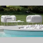 Salon de jardin avec 1 canapé et 2 fauteuils Made in Italy - Jardinière Viadurini