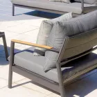 Salon de jardin avec 2 fauteuils, 1 canapé et 1 table en aluminium - Minni Viadurini