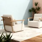 Salon de jardin avec canapé, 2 fauteuils et table basse - Montorio Viadurini
