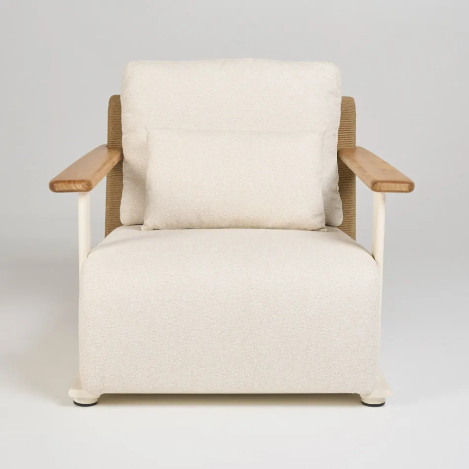Salon de jardin avec canapé, 2 fauteuils et table basse - Montorio Viadurini