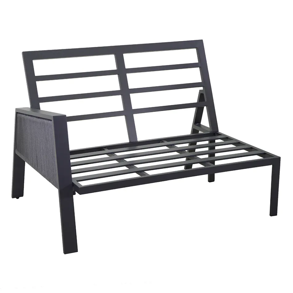 Salon de jardin avec canapé et table basse en aluminium - Label Viadurini