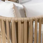 Salon de jardin en aluminium blanc et tissu - Eugene Viadurini