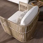 Salon de jardin en aluminium blanc et tissu - Eugene Viadurini