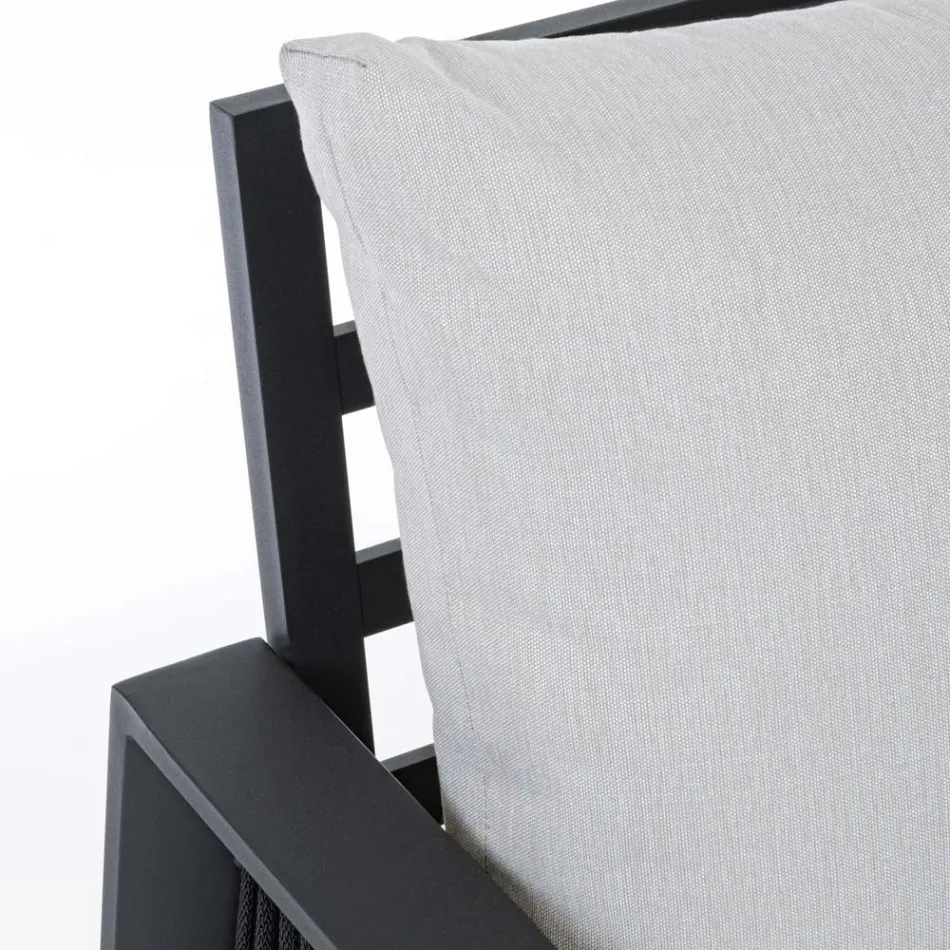 Salon de Jardin Design Aluminium Blanc ou Noir - Milk Rain Viadurini