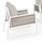 Salon de Jardin Design Aluminium Blanc ou Noir - Milk Rain Viadurini