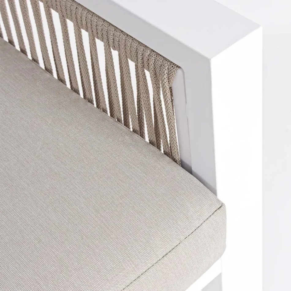 Salon de Jardin Design Aluminium Blanc ou Noir - Milk Rain Viadurini