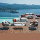 Salon de jardin en aluminium et corde avec table basse - Dingo Viadurini