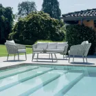 Ensemble de salon de jardin Narin en aluminium et corde rembourrée avec coussins Viadurini