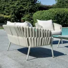 Ensemble de salon de jardin Narin en aluminium et corde rembourrée avec coussins Viadurini