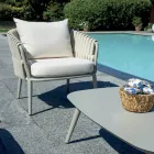 Ensemble de salon de jardin Narin en aluminium et corde rembourrée avec coussins Viadurini