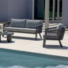 Ensemble de jardin Smeria en aluminium et corde tressée avec coussins Viadurini