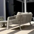 Ensemble de jardin Smeria en aluminium et corde tressée avec coussins Viadurini