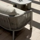 Ensemble de jardin Smeria en aluminium et corde tressée avec coussins Viadurini