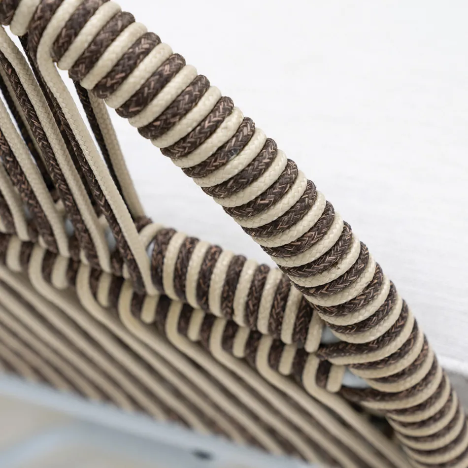 Salon de jardin en aluminium et tissage de corde - Alcor Viadurini