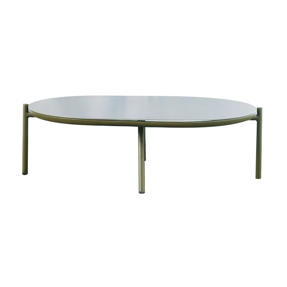 Salon de jardin en aluminium rouge ou vert - Regalrise Viadurini