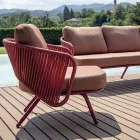 Salon de jardin en aluminium rouge ou vert - Regalrise Viadurini