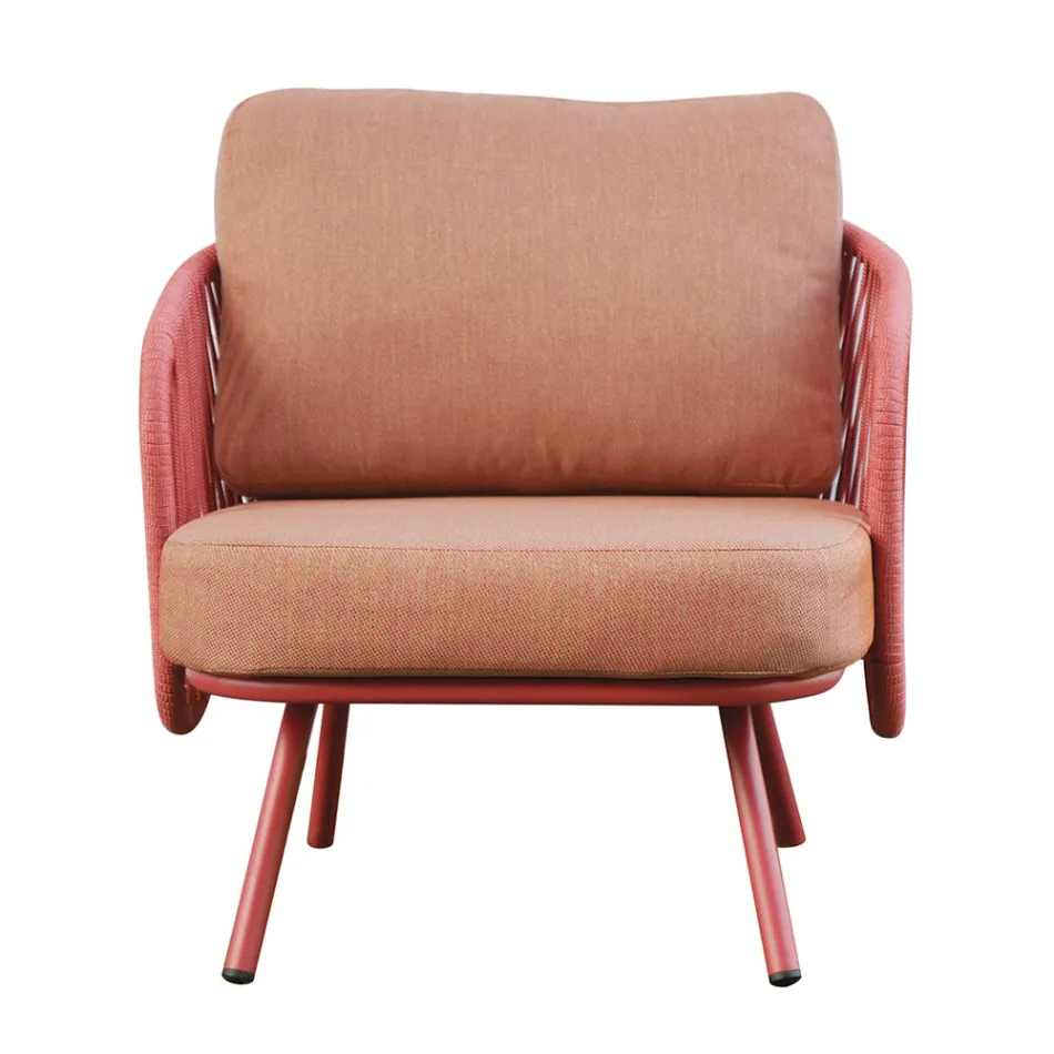 Salon de jardin en aluminium rouge ou vert - Regalrise Viadurini