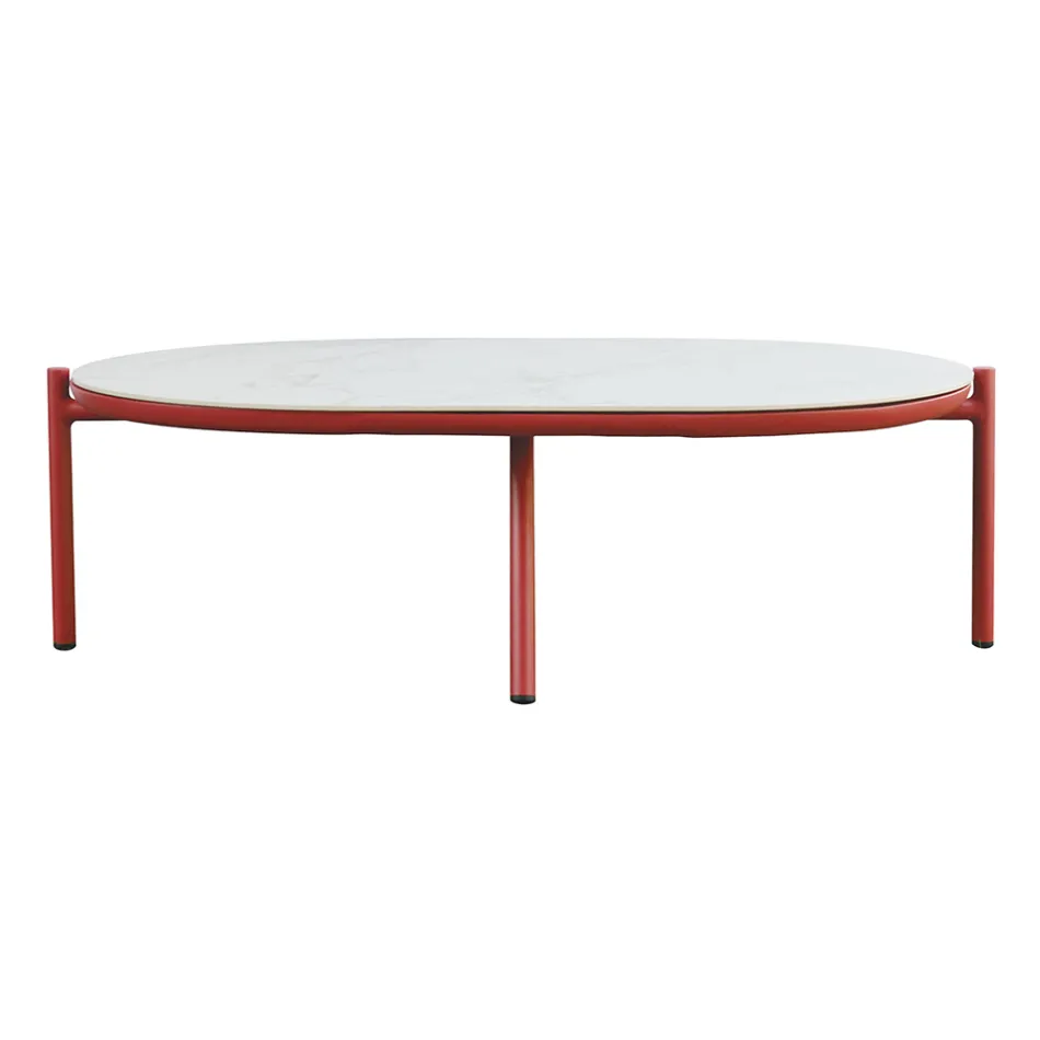 Salon de jardin en aluminium rouge ou vert - Regalrise Viadurini