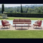 Salon de jardin en aluminium rouge ou vert - Regalrise Viadurini