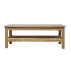 Salon de jardin en bois avec rotin et coussins amovibles - Silvara Viadurini