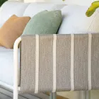 Salon de jardin en métal galvanisé et coussins en tissu - Sognando Viadurini