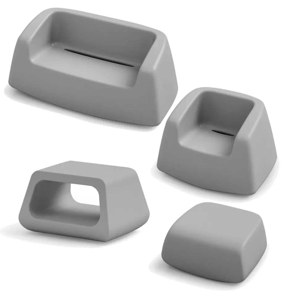 Salon de jardin en polyéthylène coloré fabriqué en Italie 4 pièces - Pennini Viadurini