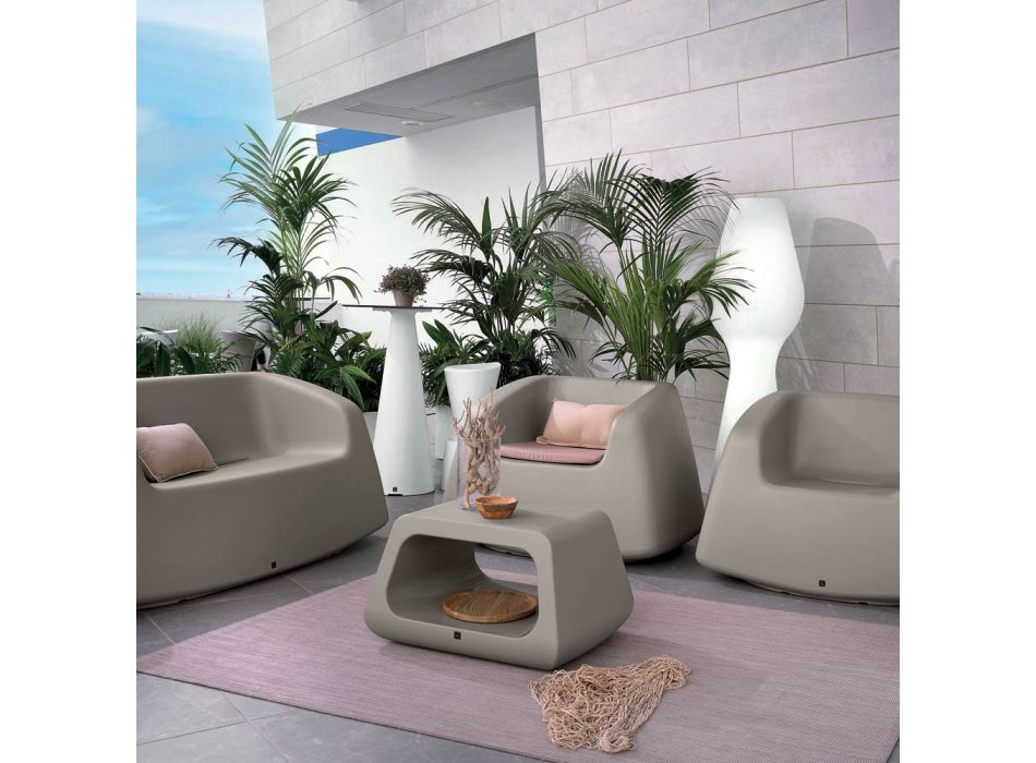 Salon de jardin en polyéthylène coloré Made in Italy 4 pièces - Nibs Viadurini