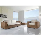 Salon de jardin en polyrotin tissé à la main - Yoko Viadurini