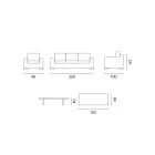 Salon de jardin en rotin avec table basse en bois et coussins - Hugues Viadurini