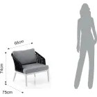 Salon intérieur et extérieur avec 2 fauteuils, 1 canapé et 1 table basse - Sortir Viadurini