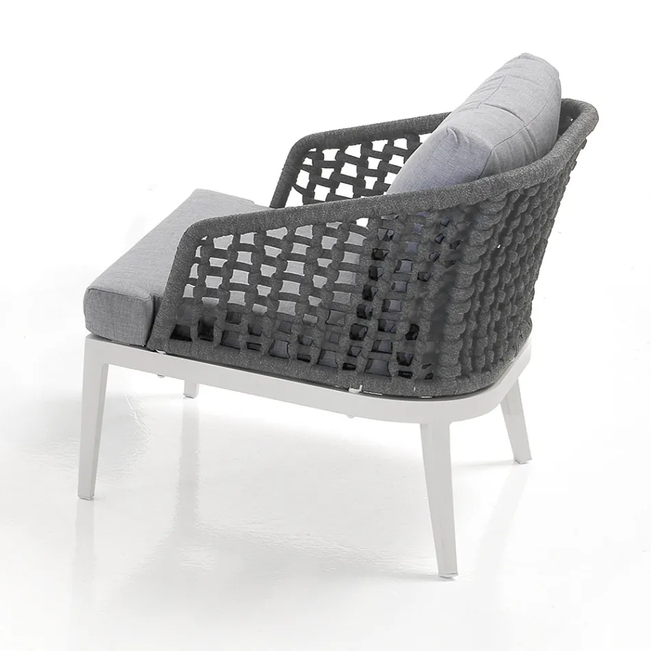 Salon intérieur et extérieur avec 2 fauteuils, 1 canapé et 1 table basse - Sortir Viadurini