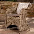 Salon d'extérieur en Kubù gris avec coussins d'assise - Nazgul Viadurini