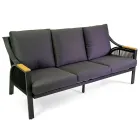 Salon en aluminium avec accoudoirs en teck brésilien - Agenda Viadurini