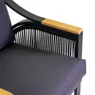 Salon en aluminium avec accoudoirs en teck brésilien - Agenda Viadurini