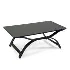 Salon en aluminium avec accoudoirs en teck brésilien - Agenda Viadurini