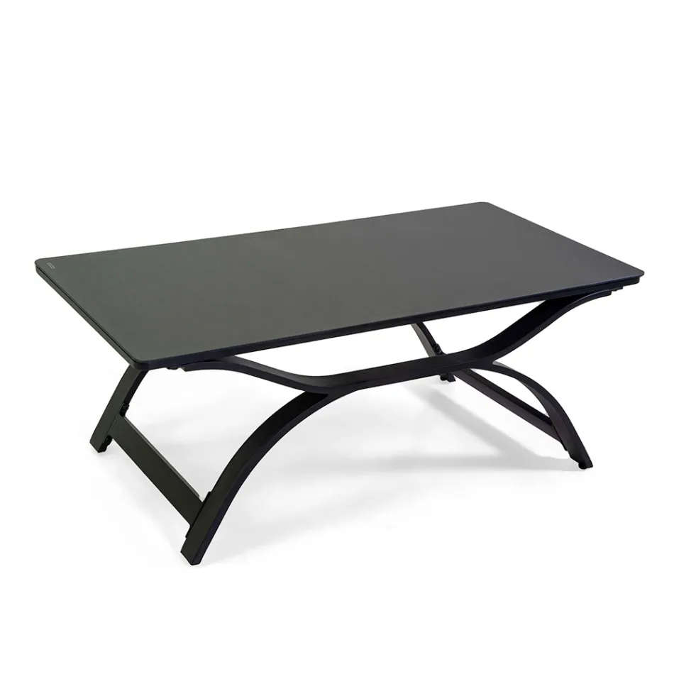 Salon en aluminium avec accoudoirs en teck brésilien - Agenda Viadurini