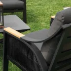 Salon en aluminium avec accoudoirs en teck brésilien - Agenda Viadurini