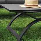 Salon en aluminium avec accoudoirs en teck brésilien - Agenda Viadurini