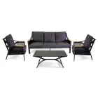 Salon en aluminium avec accoudoirs en teck brésilien - Agenda Viadurini