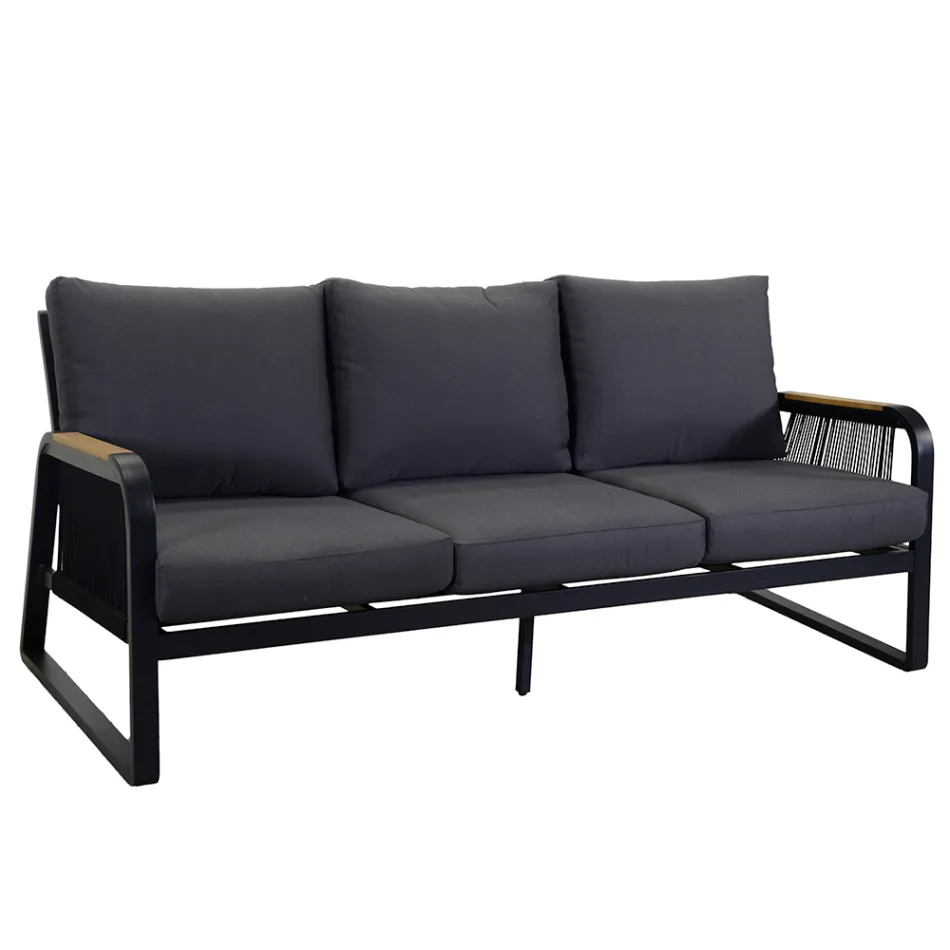 Salon en aluminium avec détails en teck brésilien - Agenda Viadurini