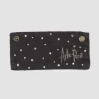 Égouttoir en lin blanc ou noir avec broderie et cristaux 2 pièces - Salvino Viadurini