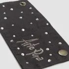 Égouttoir en lin blanc ou noir avec broderie et cristaux 2 pièces - Salvino Viadurini