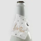 Égouttoir en lin blanc ou noir avec broderie et cristaux 2 pièces - Salvino Viadurini