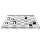 Jeu d'échecs et de dames design en plexiglas avec tiroir, fabriqué en Italie - Elora Viadurini