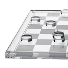 Jeu d'échecs et de dames design en plexiglas avec tiroir, fabriqué en Italie - Elora Viadurini