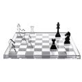 Jeu d'échecs et de dames design en plexiglas avec tiroir, fabriqué en Italie - Elora