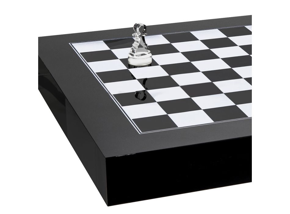 Échiquier pour échecs et dames de design en plexiglas Made in Italy - Échecs Viadurini