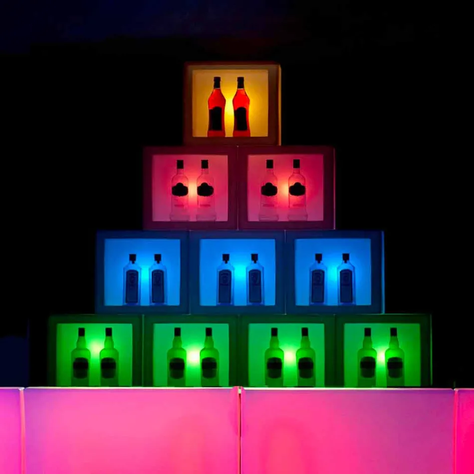 Etagère lumineuse cube Slide Open Cube design moderne made in Italy Viadurini